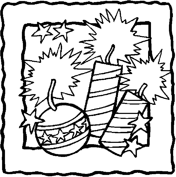 4th of July Fireworks Coloring Pages